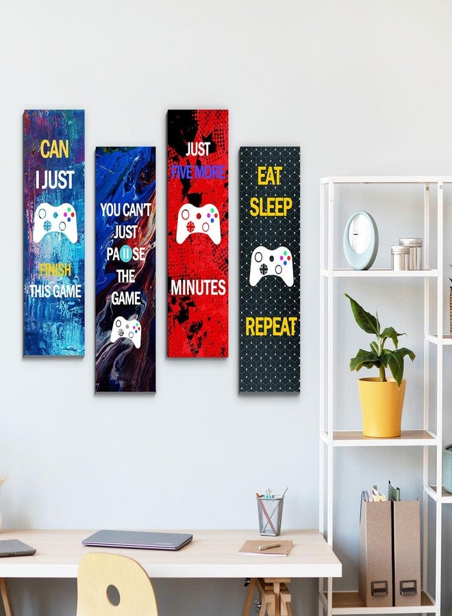 UBLURO 4pcs Game Sign for Boys Room Wooden Hanging Plaque Funny Gamer Quotes Decor for Playroom Bedroom Gifts for Game Lover Video Gaming Controller Sign Decorations - Image 4